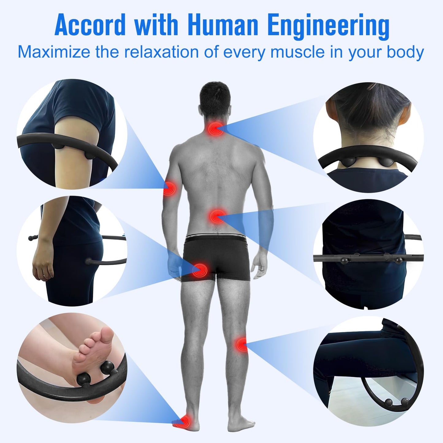 hlthsky Trigger Point Massage Tool,Two Shapes Handheld Back and Neck Massager for Pain Relief,Muscle Release Tool Manual Massage Hook Back Neck Shoulder Massager Blue - Gift for Women & Men