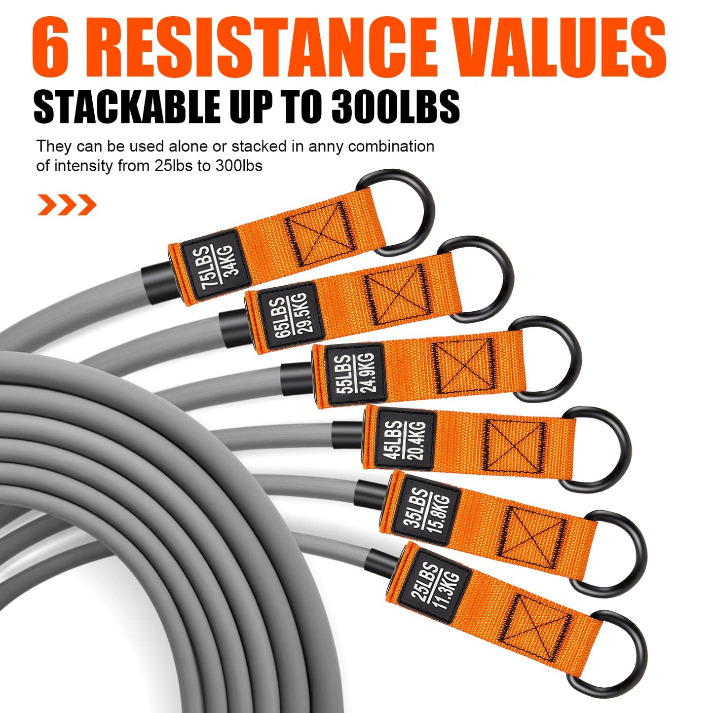 Resistance Bands, Heavy Exercise Bands with Handles, Fitness Bands Set for Working Out, Workout Bands for Men, Weight Bands for Muscle Training, Strength, Slim, Yoga, Home Gym Equipment