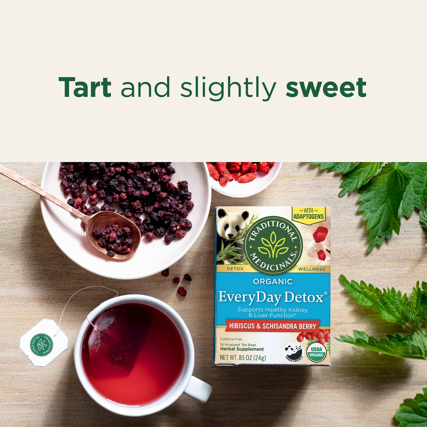 Traditional Medicinals Tea, Organic Everyday Detox Schisandra Berry, Supports Healthy Liver Function, Detox, 16 Tea Bags