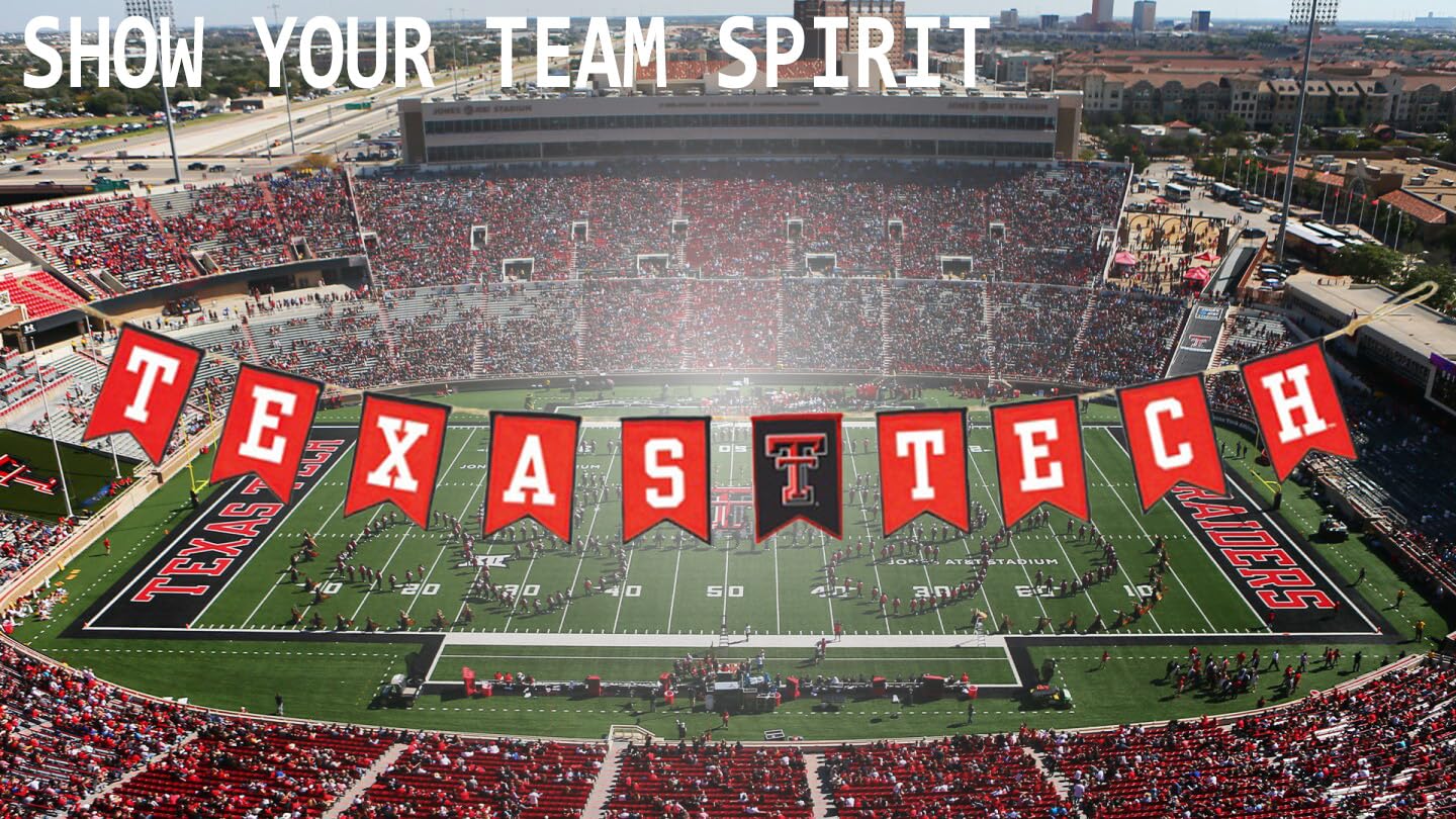 Texas Tech Red Raiders Tailgate Party Banner by Hanna’s Handiworks | Lightweight Pre-Strung Fabric Decoration for Indoor/Outdoor | Represent Your NCAA College & Show Team Spirit with TTU Fan Decor