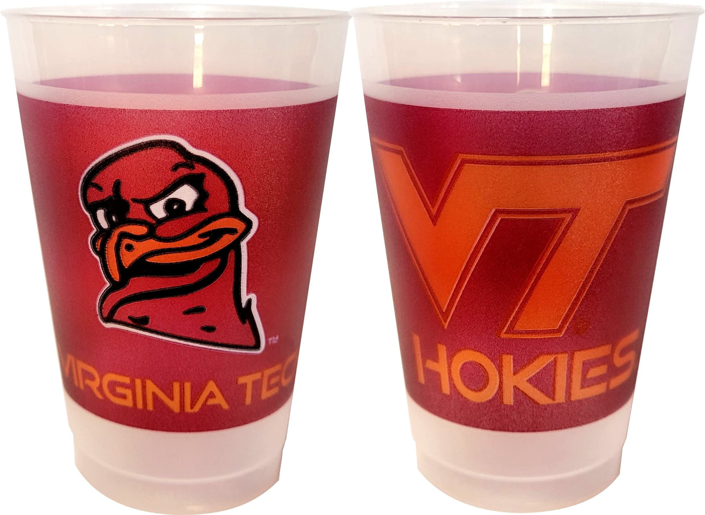 Westrick University Plastic Cups, Fun Party Supplies, Ideal Tailgate and Football Party Decorations, College Football Party Pack - 14 oz. Frosted Cups - 25 per Set, Virginia Tech Hokies