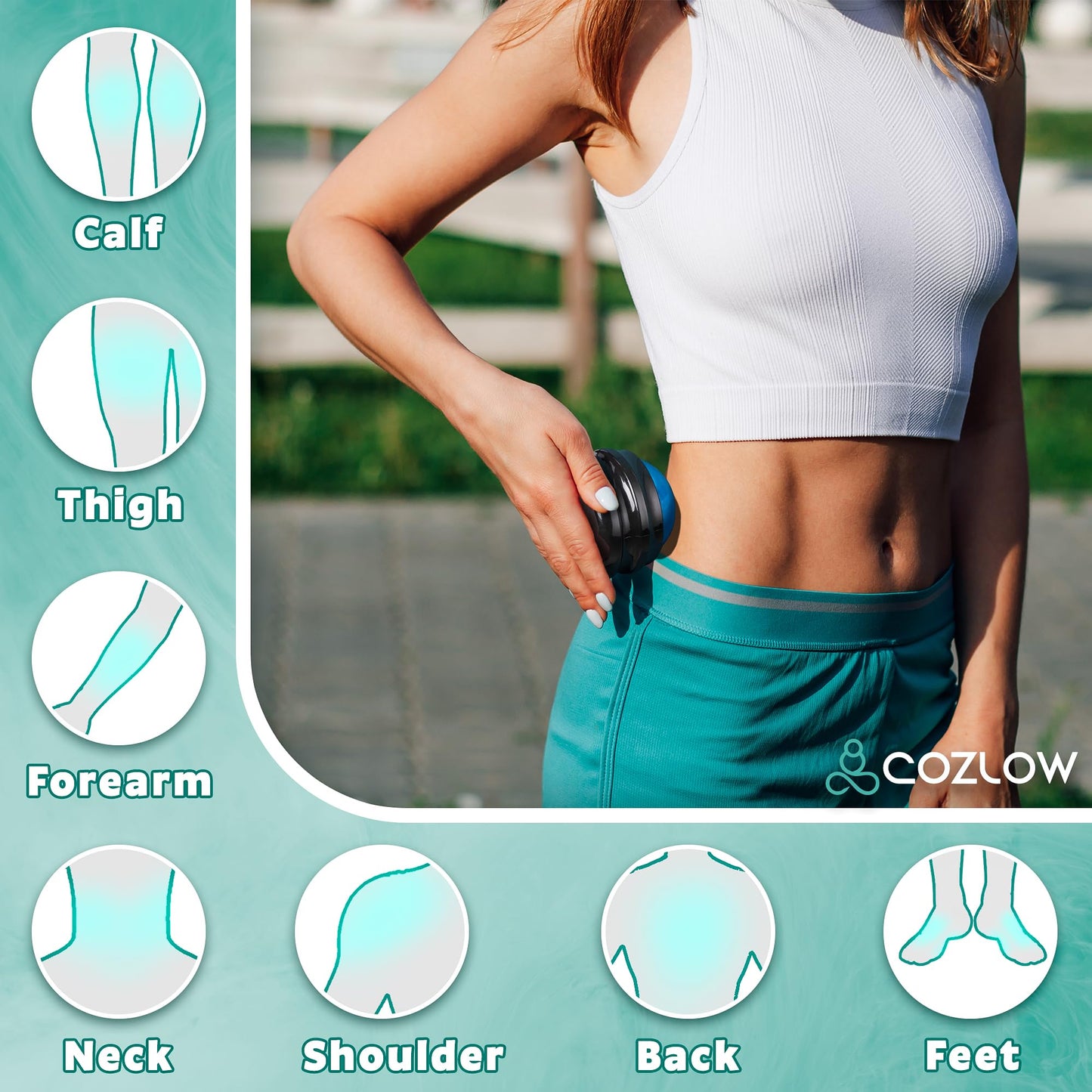 Massage Ball, Muscle Massager Roller Tool for Trigger Point Deep Tissue Release, Hand Held Manual Massage Therapy for Back, Neck, Leg, Shoulder, Foot Pain Relief by Cozlow