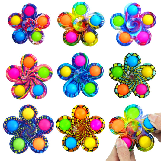 Fidget Spinners for Kids Bulk, 9 PCS Easter Basket Stuffers Party Favors Pop Fidget Toys Prize Box Small Toys Easter Fillers Autism Anxiety Stress Relief Products for Boys Girls Teens Adults Gifts