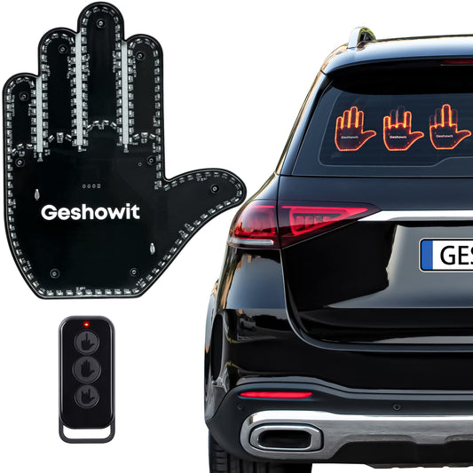 Car Accessories for Men, Car Middle Finger Light with Remote - Give The Bird & Wave & Love to Drivers - Truck Accessories, Finger Flicker LED Hand Gesture Signs, Ideal Gift for Men and Women