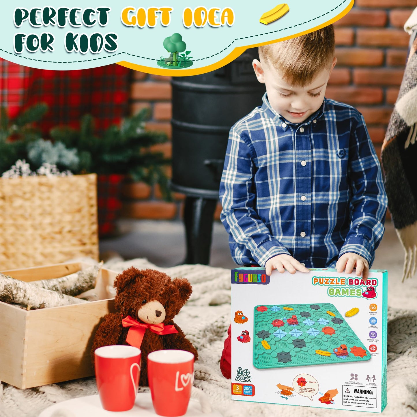 fygurso Road Builder Kids Logic Toys, Large Puzzle STEM Board Games, Educational Montessori Toys Birthday Gifts for Age 4-8 Year Old
