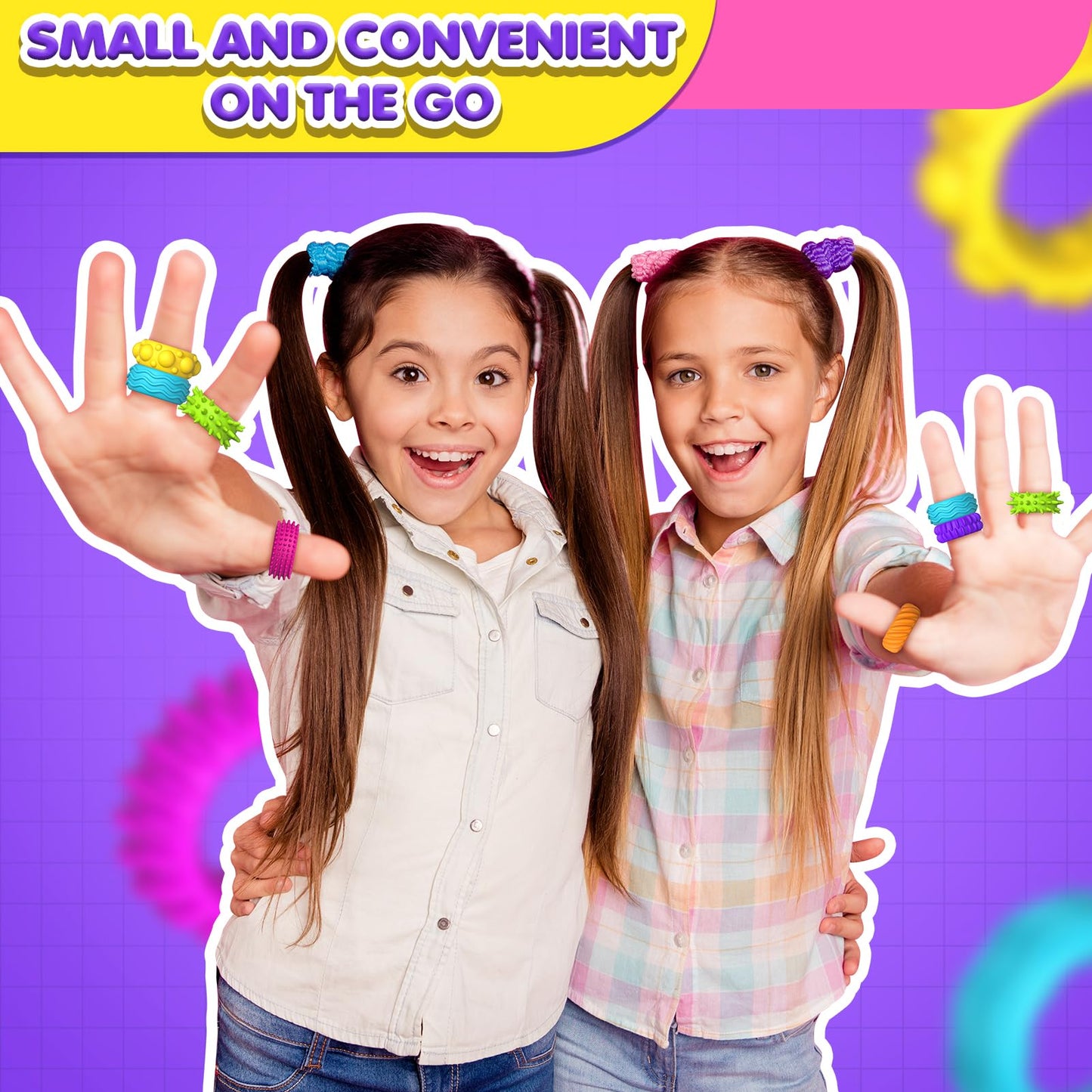 Fidget Toys Kids Sensory Rings: Fidget Ring Sensory Toys for Kids with Autism - Quiet Anxiety Fidgets for Classroom 18 Pack