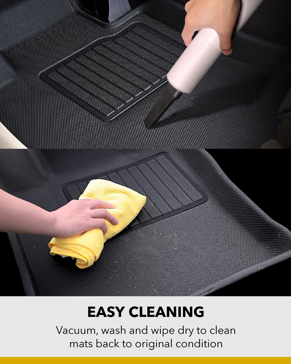 3D MAXpider Custom Fit Kagu Floor Mat (Black) Compatible with Tesla Model Y 2021-2025 - R1 R2
