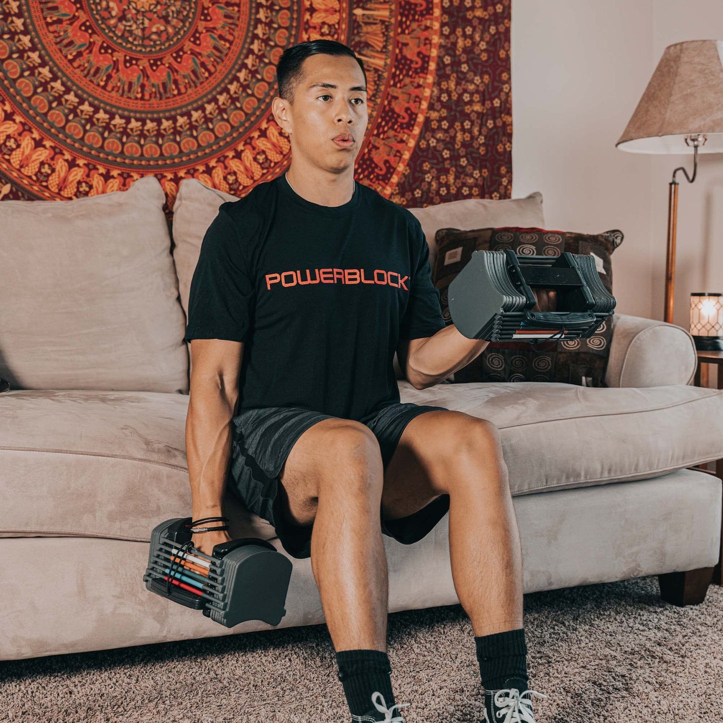 PowerBlock Sport 24 Adjustable Dumbbells, Sold in Pairs, 3-24 lb. Dumbbells, Durable Steel Build, Innovative At Home Workout Equipment, All-in-One Exercise Dumbbells, Strength Training Grey