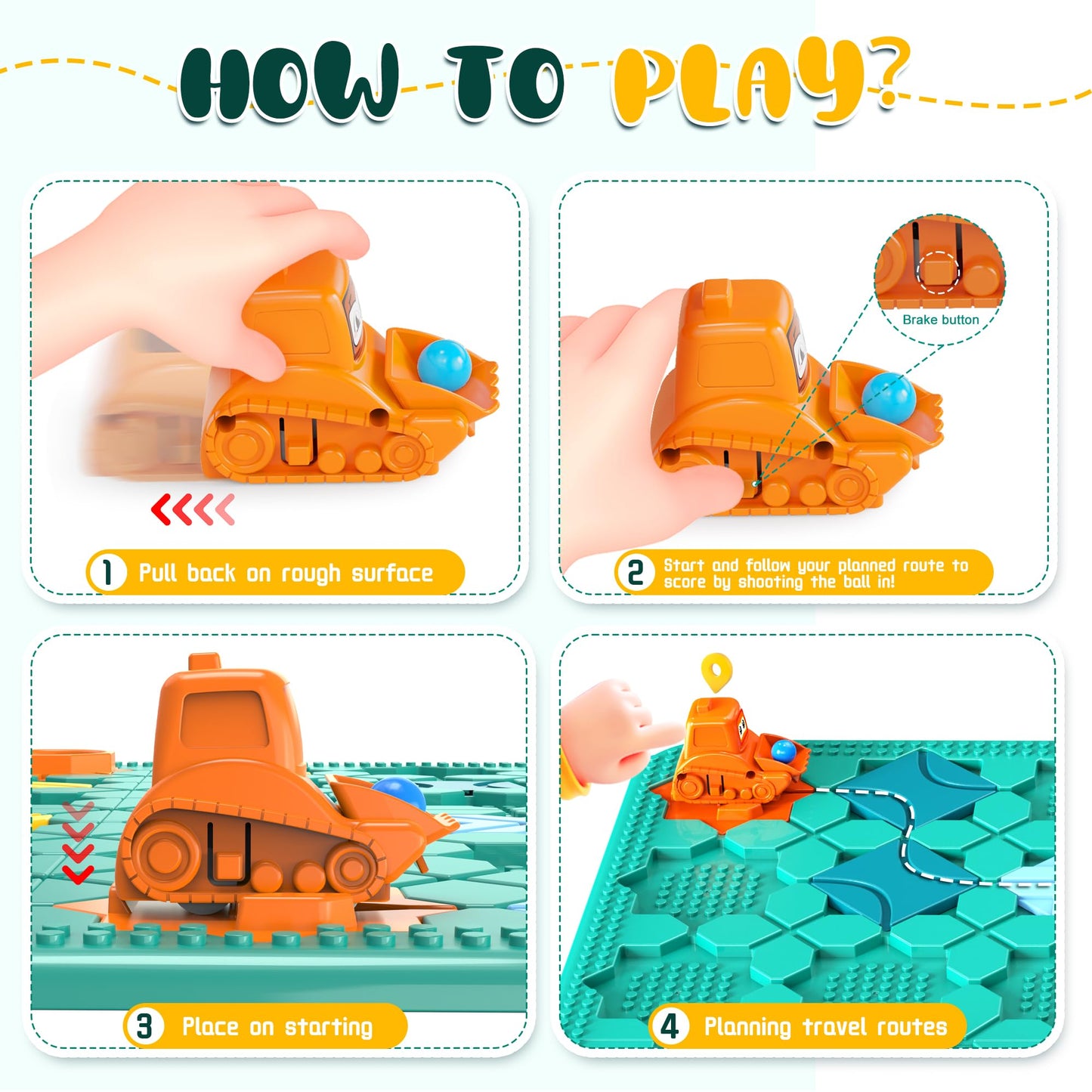 fygurso Road Builder Kids Logic Toys, Large Puzzle STEM Board Games, Educational Montessori Toys Birthday Gifts for Age 4-8 Year Old