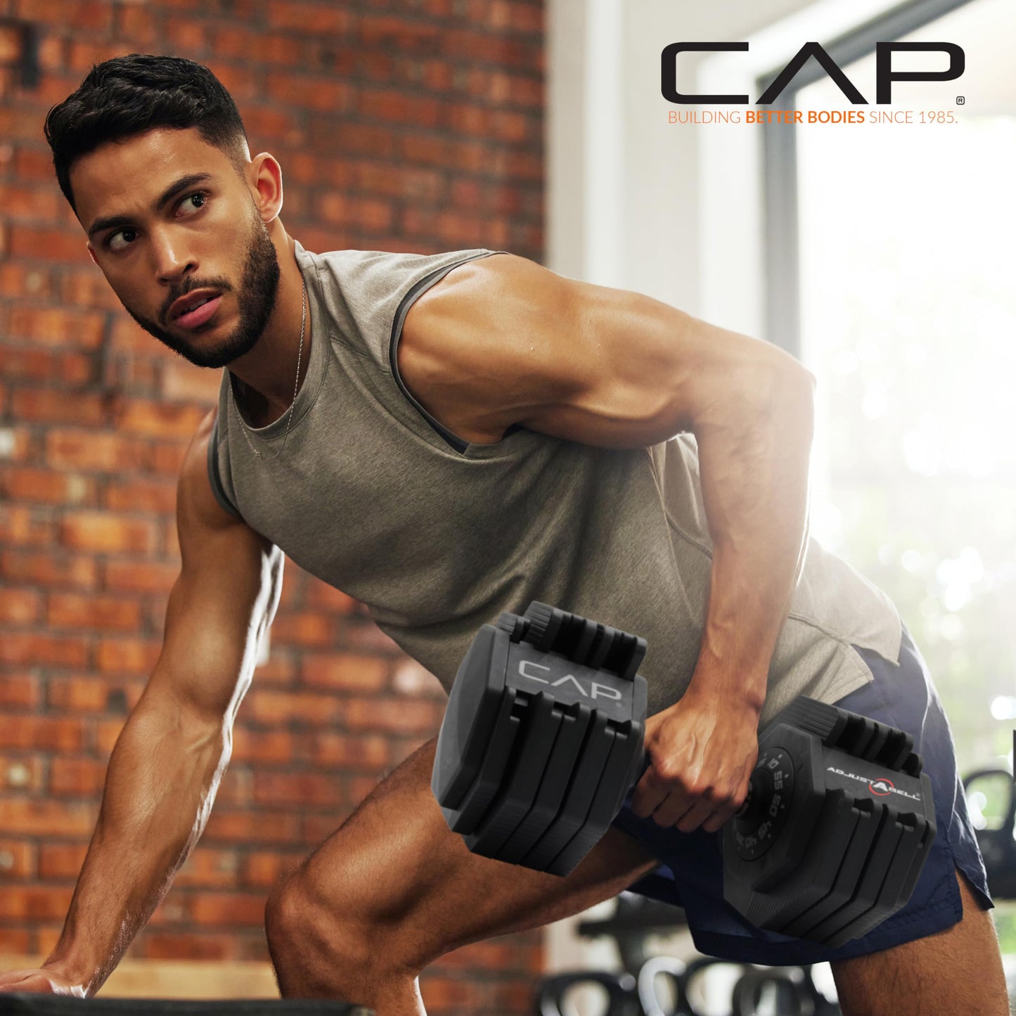 CAP Barbell 55 lb Single Adjustable Dumbbell with Full Rotation Copper Handle