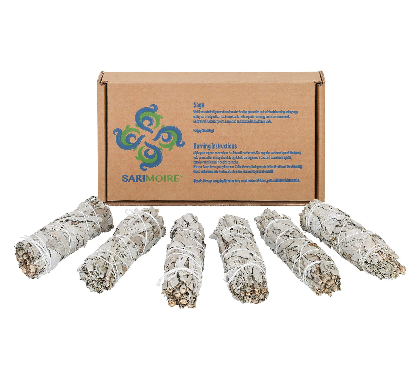 White Sage Smudge Sticks - 6-4" Sage Bundles - Perfect Sage Smudge Stick Smudging Kit Replenishment