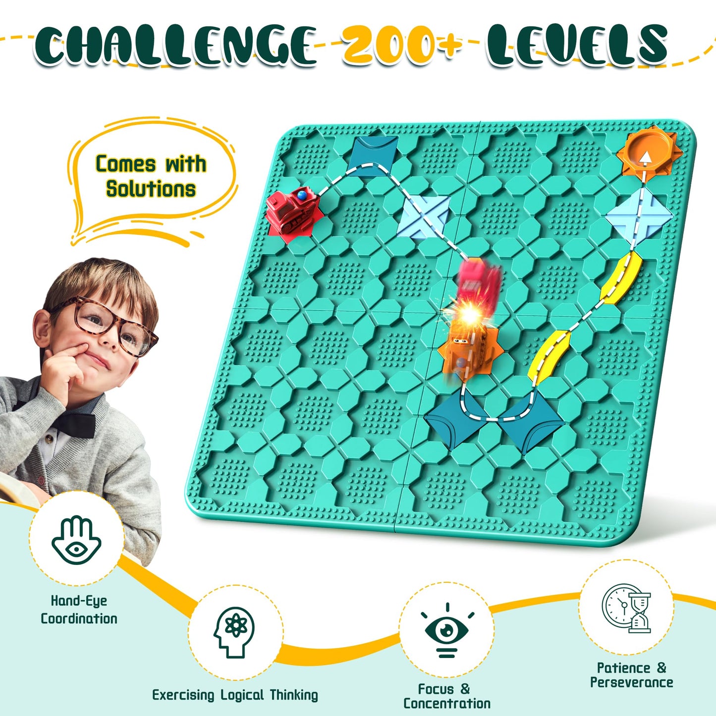 fygurso Road Builder Kids Logic Toys, Large Puzzle STEM Board Games, Educational Montessori Toys Birthday Gifts for Age 4-8 Year Old