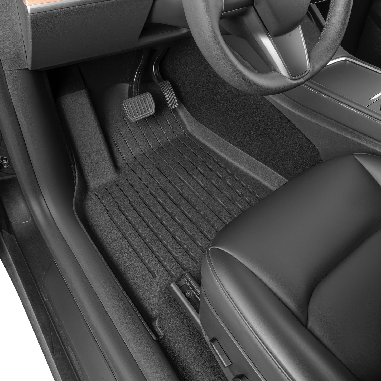 SUPER LINER Tesla Model Y 5 Seat 2021-2024 2025 Floor Mats 6-Piece Set | Extra-Thick TPE All-Weather Floor & Cargo Liners | Pet & Child-Friendly Custom Fit Interior Accessories (Not Fit 7-Seat)