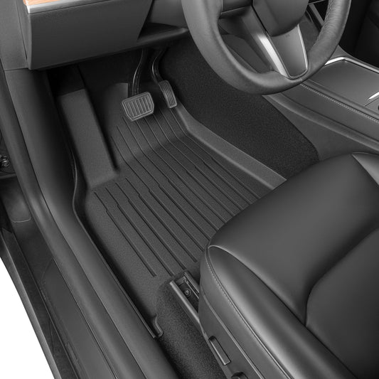 SUPER LINER Tesla Model Y 5 Seat 2021-2024 2025 Floor Mats 6-Piece Set | Extra-Thick TPE All-Weather Floor & Cargo Liners | Pet & Child-Friendly Custom Fit Interior Accessories (Not Fit 7-Seat)
