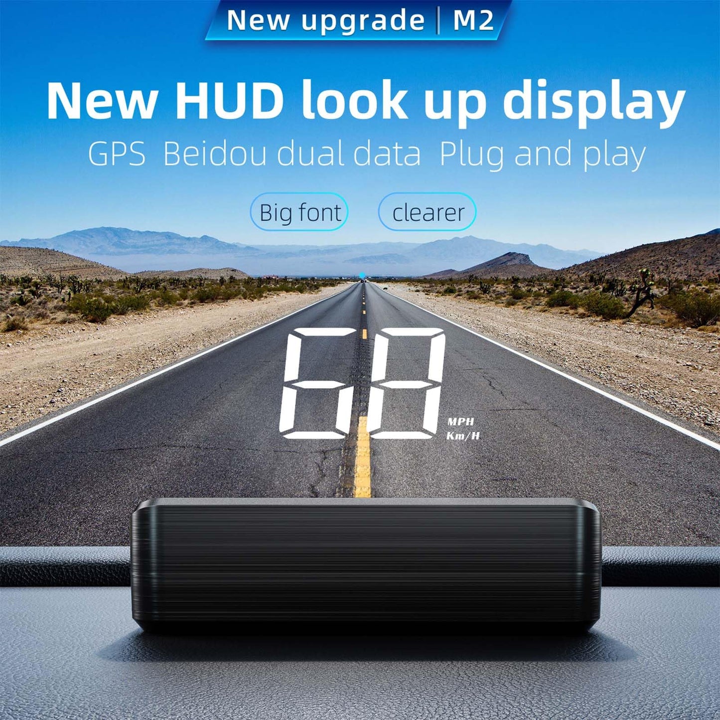 ACECAR Heads Up Display for Cars, Car Universal Windshield Projection HUD, Digital GPS Speedometer with MPH Speed, Suitable for All Vehicles (White)