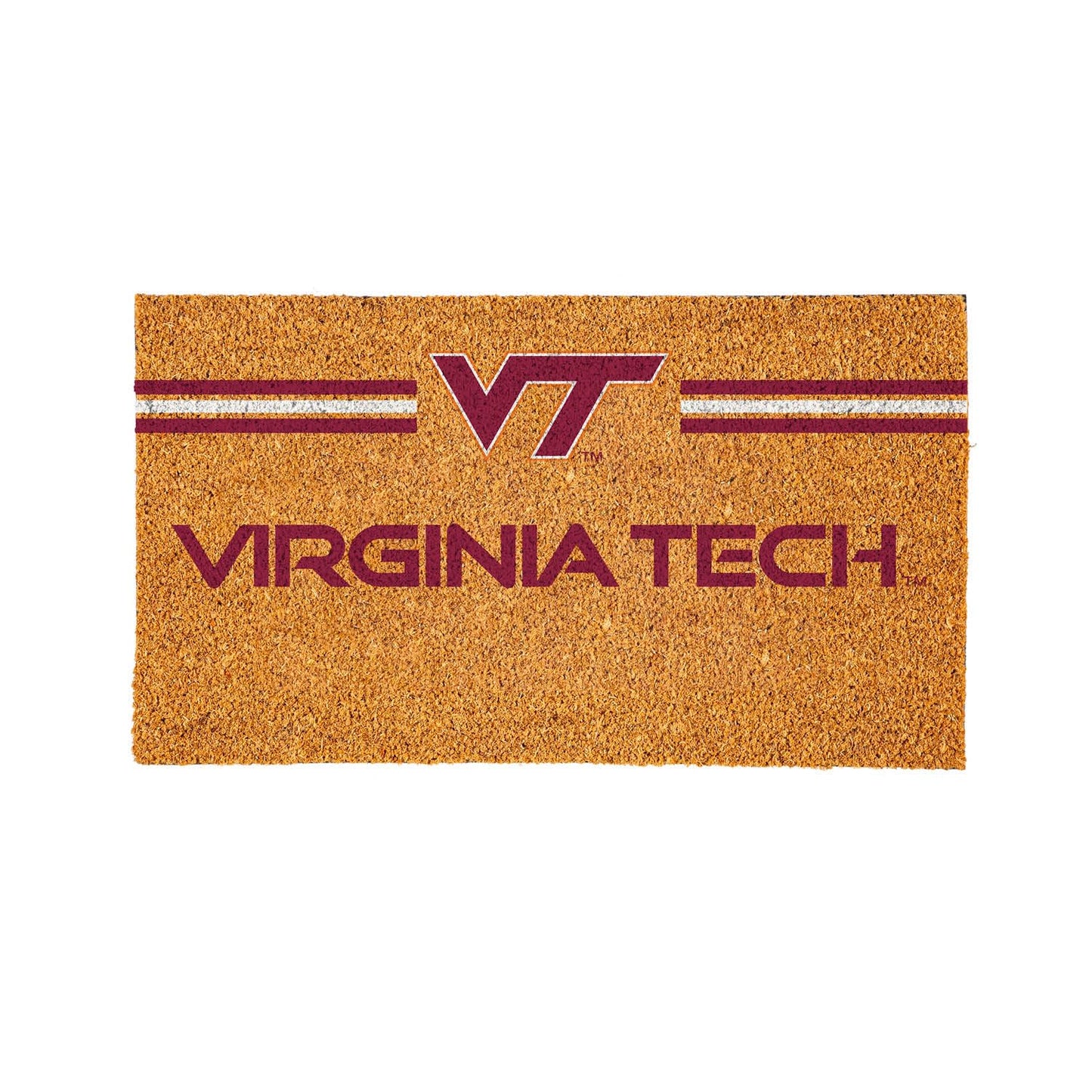 Team Sports America NCAA Virginia Tech College Personalized Coir Door Mat, 18 x 30 Inches Custom Name Doormat, Front Door Non-Slip Welcome Mats