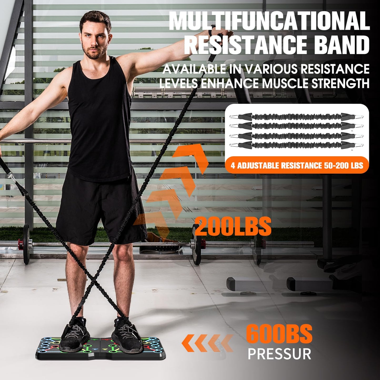 AERLANG Push Up Board, Portable Multifunctional Pushup Board, Foldable 10-In-1 Push Up Bar, Floor Push-Up Handle, Strength Training Home Gym, Full Body Workout At Home For Men And Women