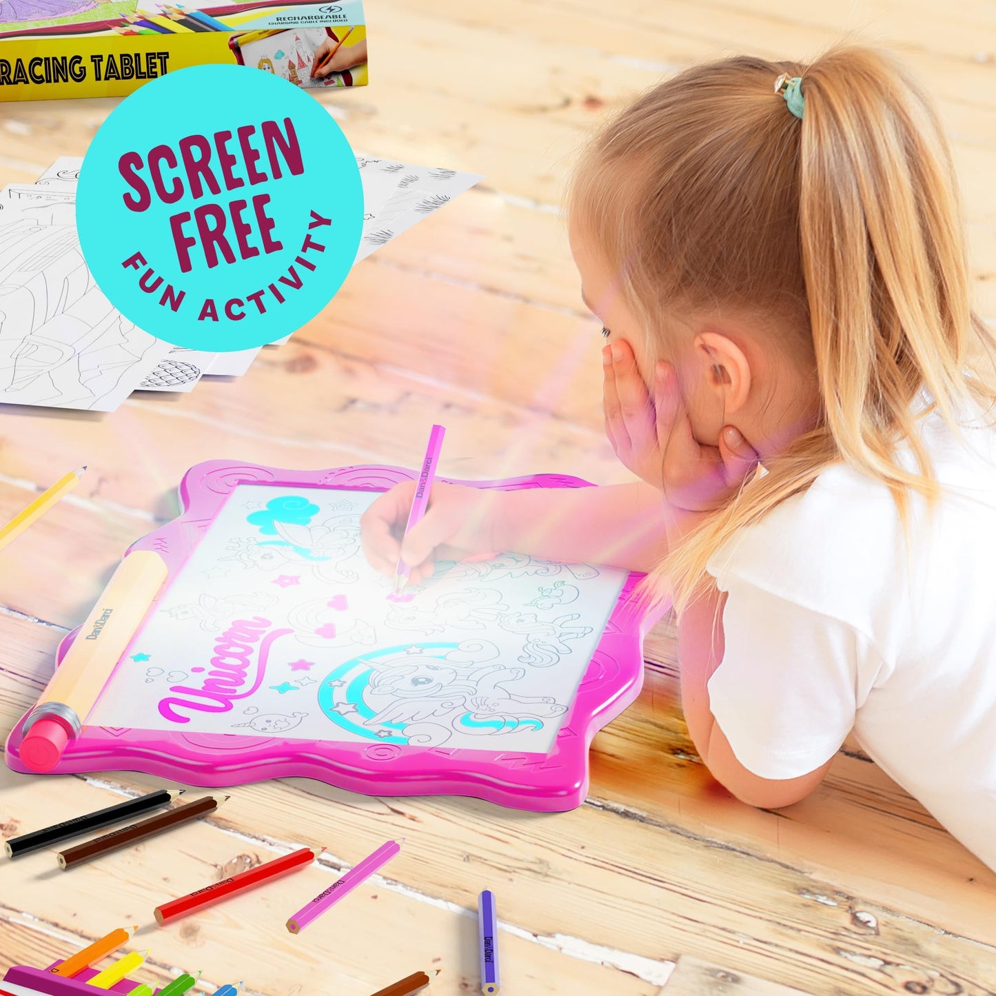 Light Up Tracing Pad for Kids - Easter Arts & Crafts Writing Drawing Tracer Board, Craft Kit for Girls & Boys Ages 6-12 - Birthday Toys Gifts Ideas for Girl or Boy 6+ Year Old Gift Toy - 6 7 8 9 10