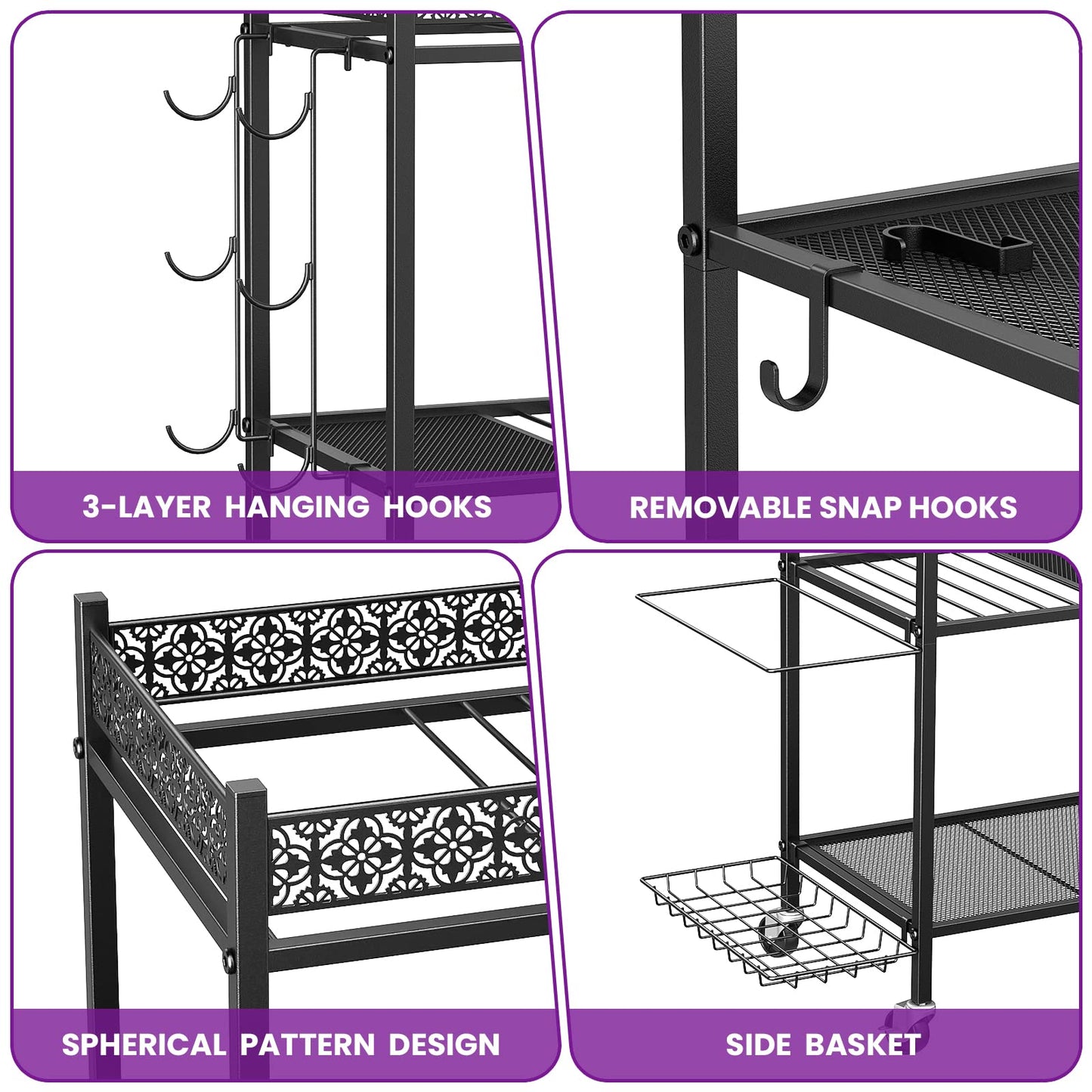 Yoga Mat Storage Rack, Home Gym Storage Rack Yoga Mat Holder, VOPEAK Workout Storage for Yoga Mat, Foam Roller, Gym Organizer Gym Equipment Storage for Home Exercise and Fitness Gear