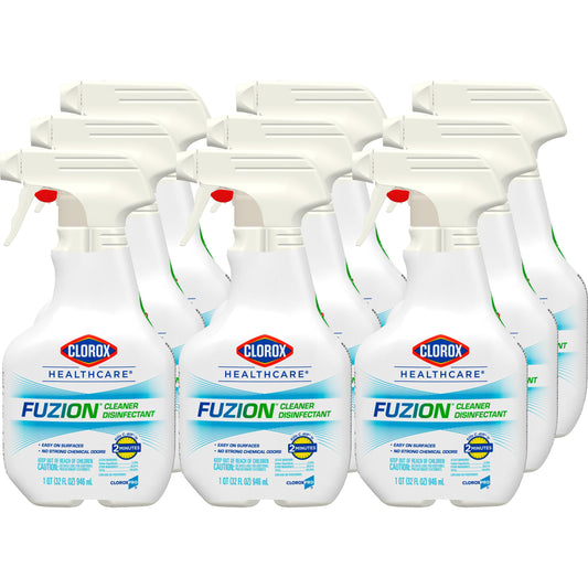 Clorox Healthcare Fuzion Cleaner Disinfectant Spray, 32 Fl Oz, Pack of 9 (Package May Vary)
