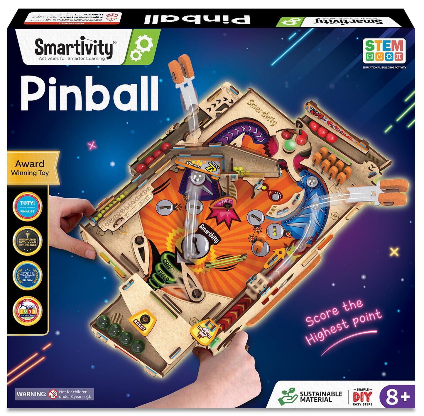 Smartivity DIY Pinball Machine Toy for Ages 8-99 Year Old | Award Winning Arcade Game | Birthday Gift Ideas for Kids & Adults | STEM Toy for Boys & Girls I Fun Family & Party Game