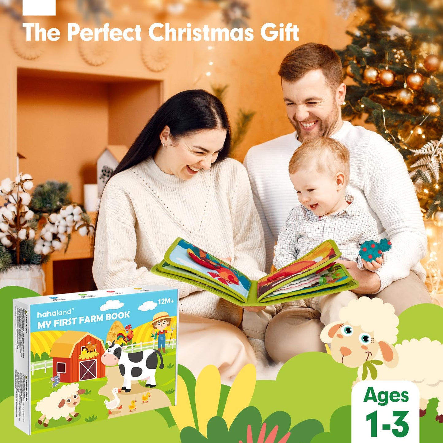 hahaland Busy Book for Toddlers 1-3 - Montessori Toys Busy Board for 1 Year Old Boy Toys Girl Birthday Gift, Educational Quiet Activity Books Easter Basket Stuffers Toddler Toys 1-2 One Year Old Gifts