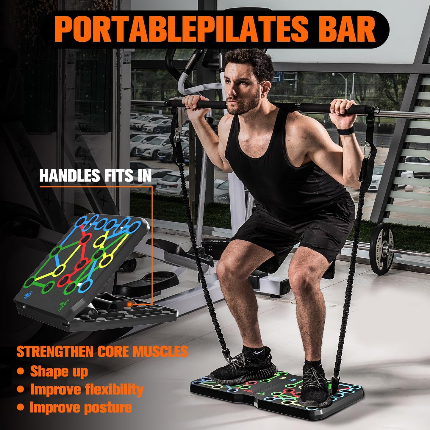 AERLANG Push Up Board, Portable Multifunctional Pushup Board, Foldable 10-In-1 Push Up Bar, Floor Push-Up Handle, Strength Training Home Gym, Full Body Workout At Home For Men And Women