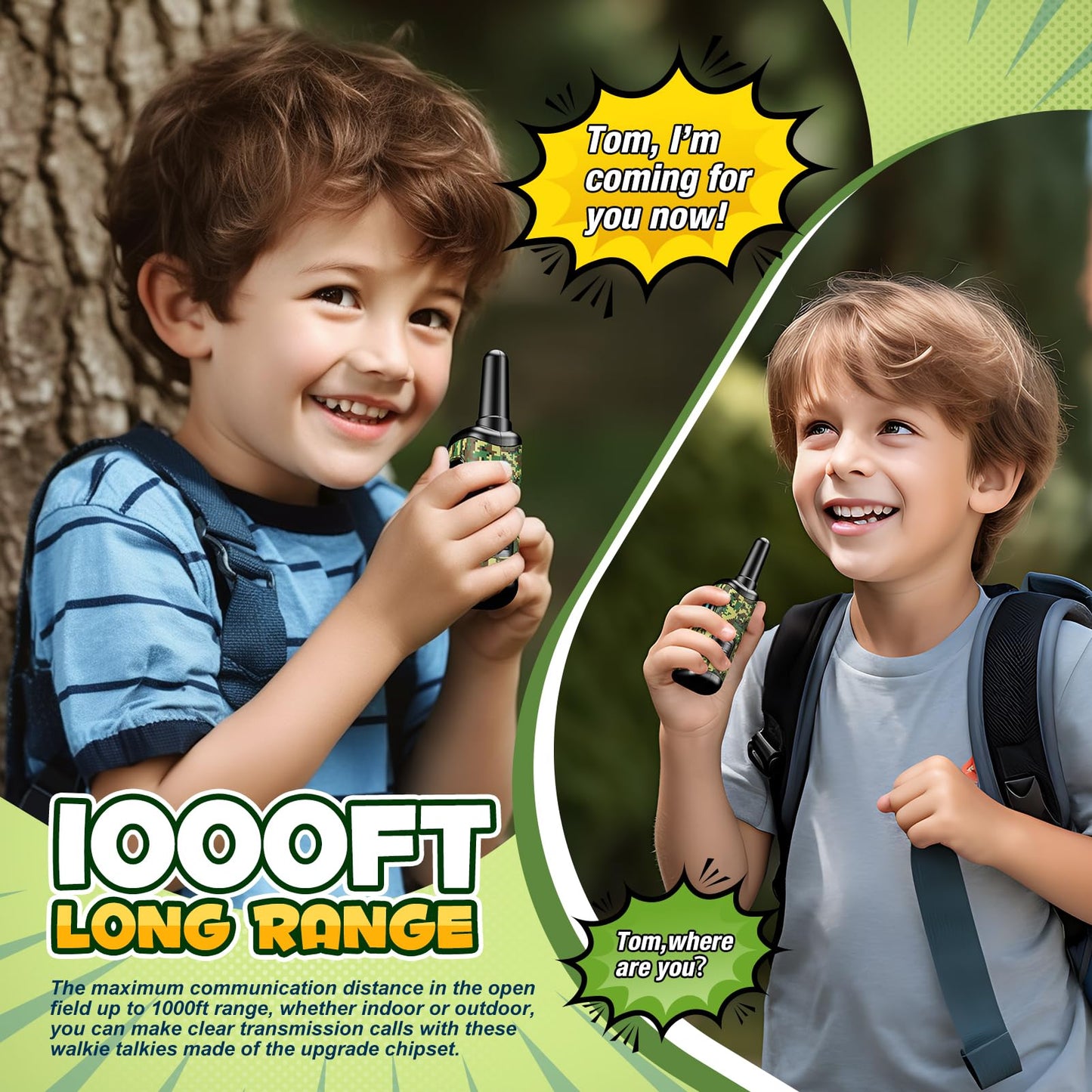 Toys for 3-8 Year Old Boys: comedyfun Mini Robots Walkies Talkies 2 Pack Easter Basket Essentials Stuffers Birthday Gifts for 3 4 5 6 7 8 Year Old Boys Toys Age 5 6 7 8 Adventure Game Hiking Camping