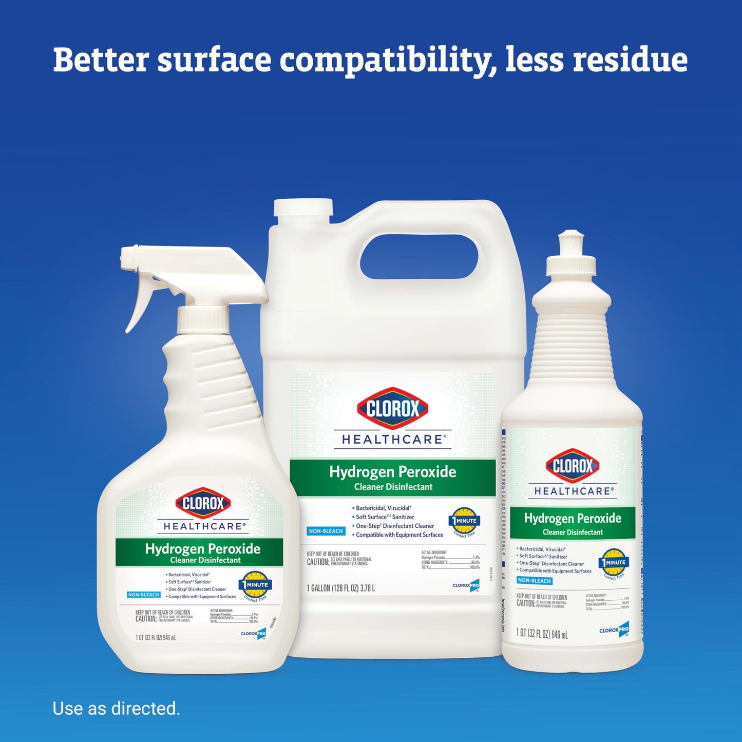 Clorox Healthcare Hydrogen Peroxide Cleaner Disinfectant, Bleach Free, 32 Fluid Ounces (Package May Vary)