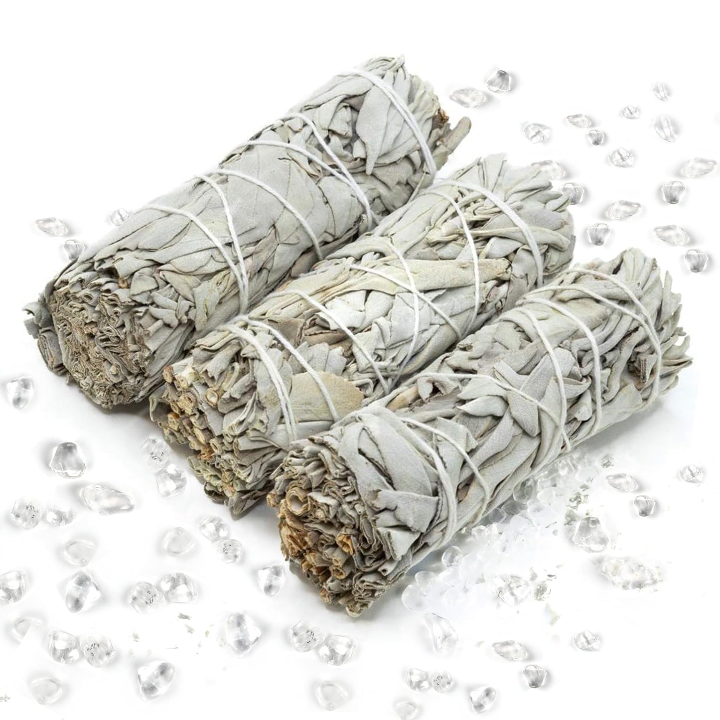 Native American Organic White Sage Smudge Sticks - Salvia Blanca para Limpiar - Sacred New Age Rituals for Energy Clearing, Meditation, Negative Energy Removal, Purification, Spiritual Healing. (3)