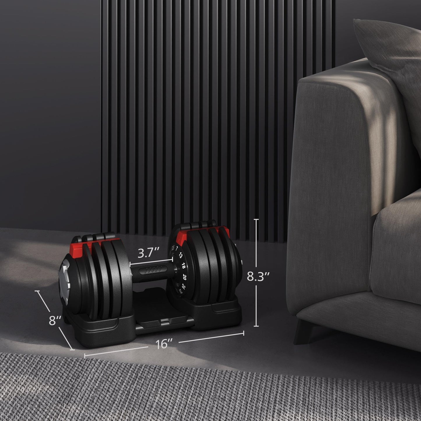 Yaheetech Adjustable Dumbbell Set 52.5lbs Pair of Adjustable Dumbbells Fast Adjust Dumbbell Weight Set of 2 with Anti-Slip Handle and Tray for Men/Women Home Gym Full Body Strength Training Equipment