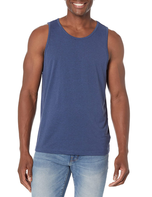 Amazon Essentials Men's Tank Top, Regular-Fit Undershirt, Blue Heather, Medium