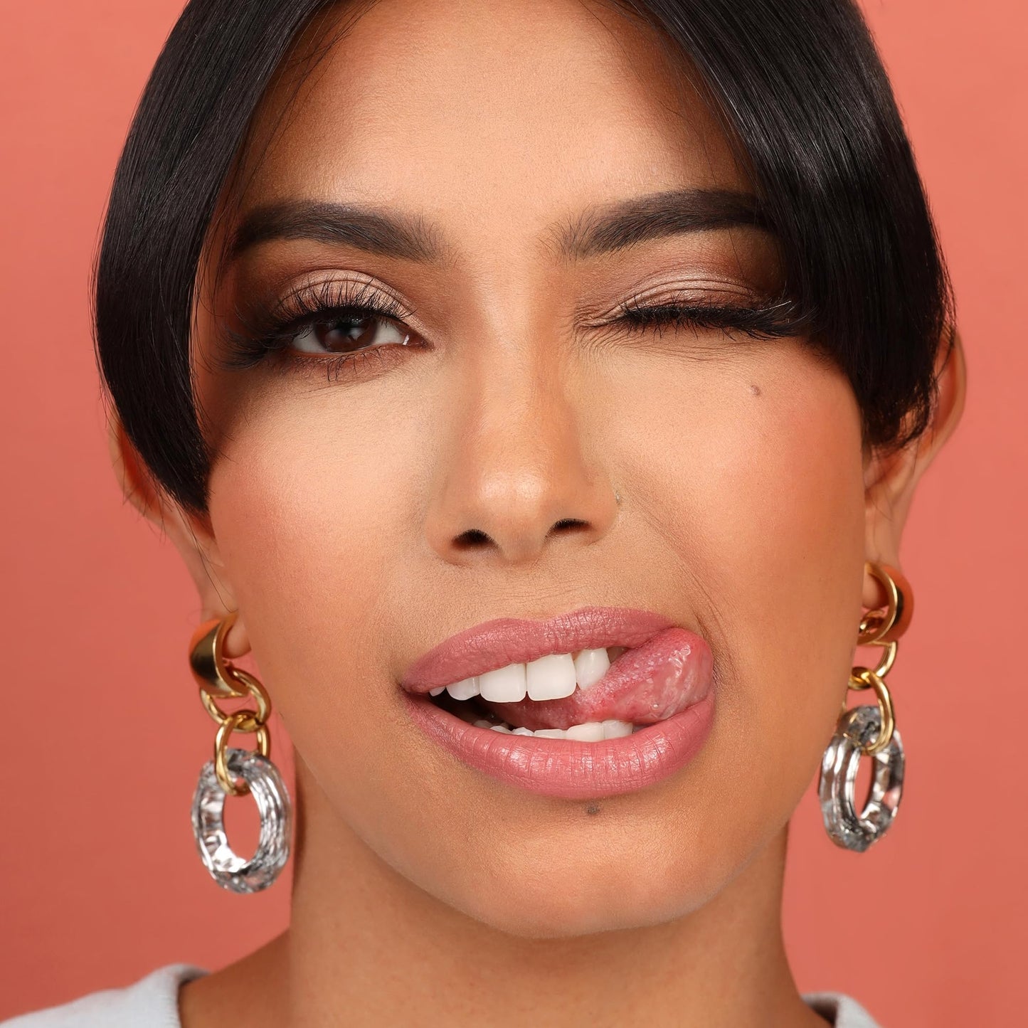 The Lip Bar Soft Kisses Nourishing Vegan Lipstick, with Moisturizing Mango Seed Butter, Satin Finish, Bare Me - Nude