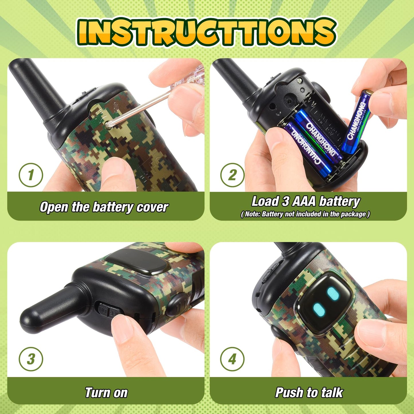 Toys for 3-8 Year Old Boys: comedyfun Mini Robots Walkies Talkies 2 Pack Easter Basket Essentials Stuffers Birthday Gifts for 3 4 5 6 7 8 Year Old Boys Toys Age 5 6 7 8 Adventure Game Hiking Camping