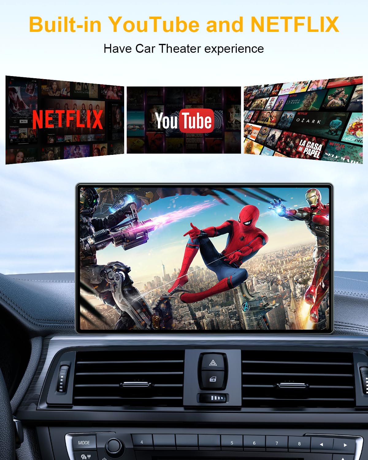5 in 1 Wireless CarPlay Adapter with Netflix YouTube, 2025 New Carplay Wireless & Android Auto Adapter Converts Wired to Wireless Carplay Dongle Magic CarPlay Ai Box Streaming Video for iPhone/Android