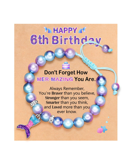 ORISPRE 6 Year Old Girl Birthday Gift, Mermaid Birthday Decorations Gifts for 6 Year Old Girl Best Presents, Mermaid Party Favors