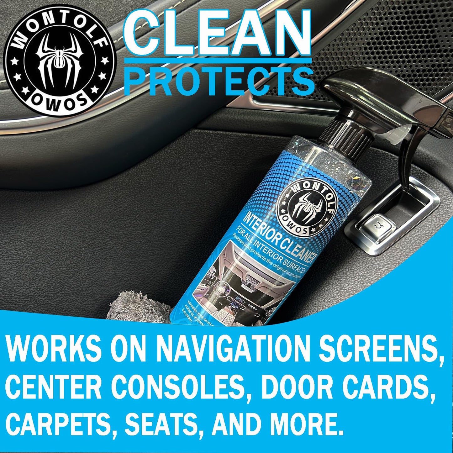 Wontolf Car Wash Kit with Car Wash Soap Shampoo, Interior Cleaner, Wheel Cleaner, Car Detailing Cleaning Care Kit for Cars Trucks RVs SUVs Motorcycles Detailing Cleaning