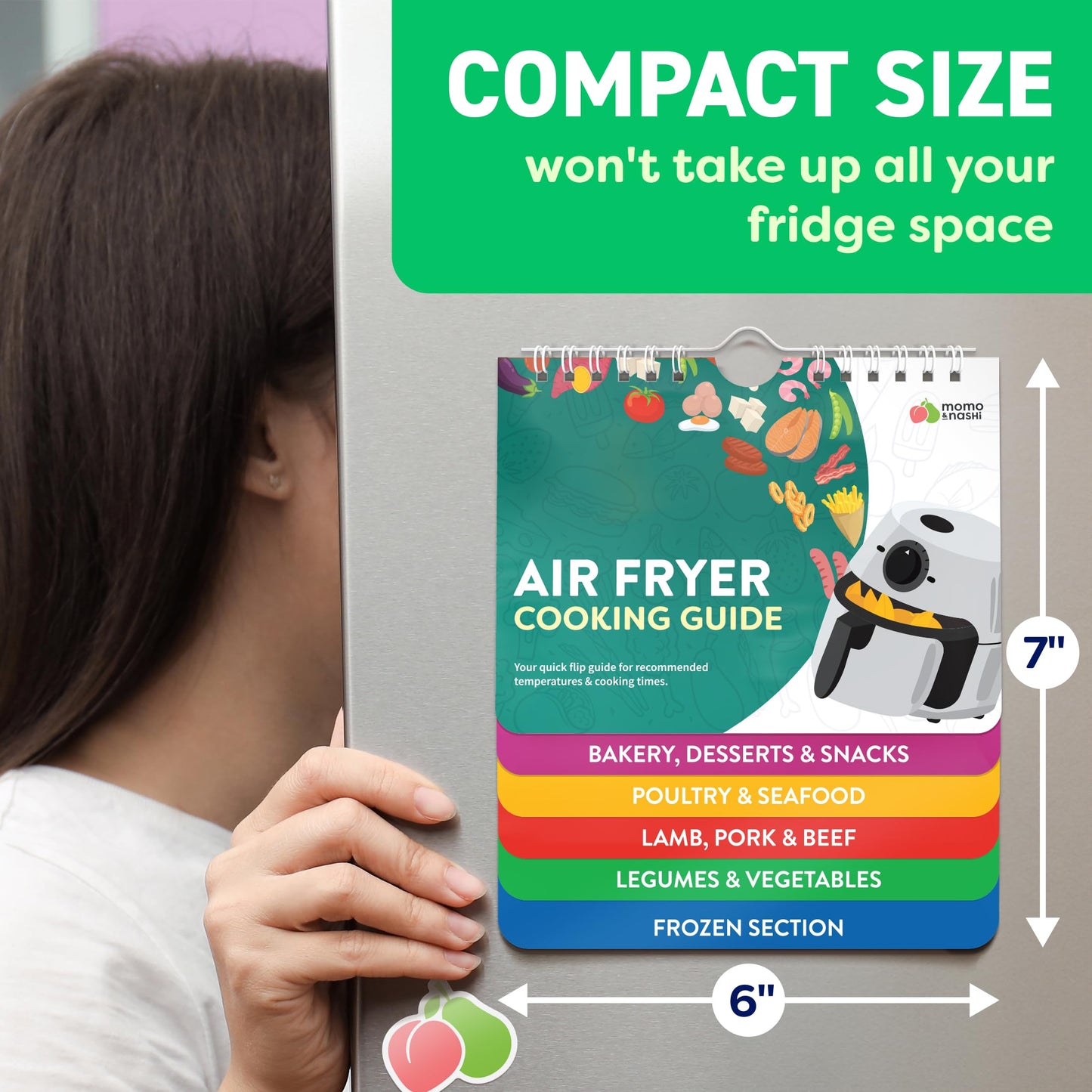 Air Fryer Cheat Sheet Magnets Cooking Guide Booklet - Air Fryer Cookbooks - Air Fryer Liners - Air Fryers Kitchen Gifts Gadgets 2025 - Air Fryer Accessories - Air Fryer Cooking Guide Airfryer Liners