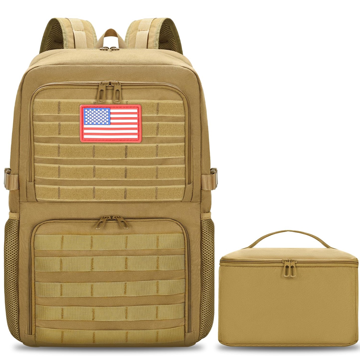 BERTASCHE Lunch Backpack, Laptop Backpack 15.6 inch Work Backpack w/Insulated Cooler Lunch box for Men Women, Casual Daypack for Work Commuter Picnic College,Khaki