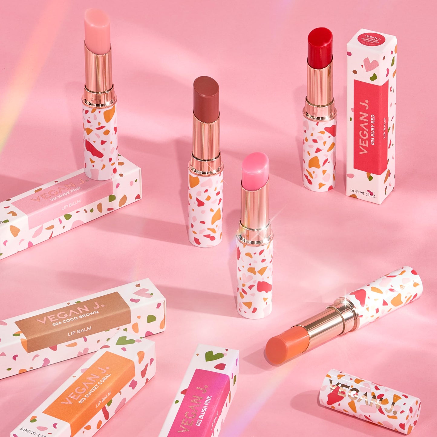 Vegan J. Lip Balm – Long-Lasting Hydration with Natural Color – Korean Beauty, Oasis Plant Complex, Silicone-Free, Vegan & Cruelty-Free Lip Care (001 Nude Pink)