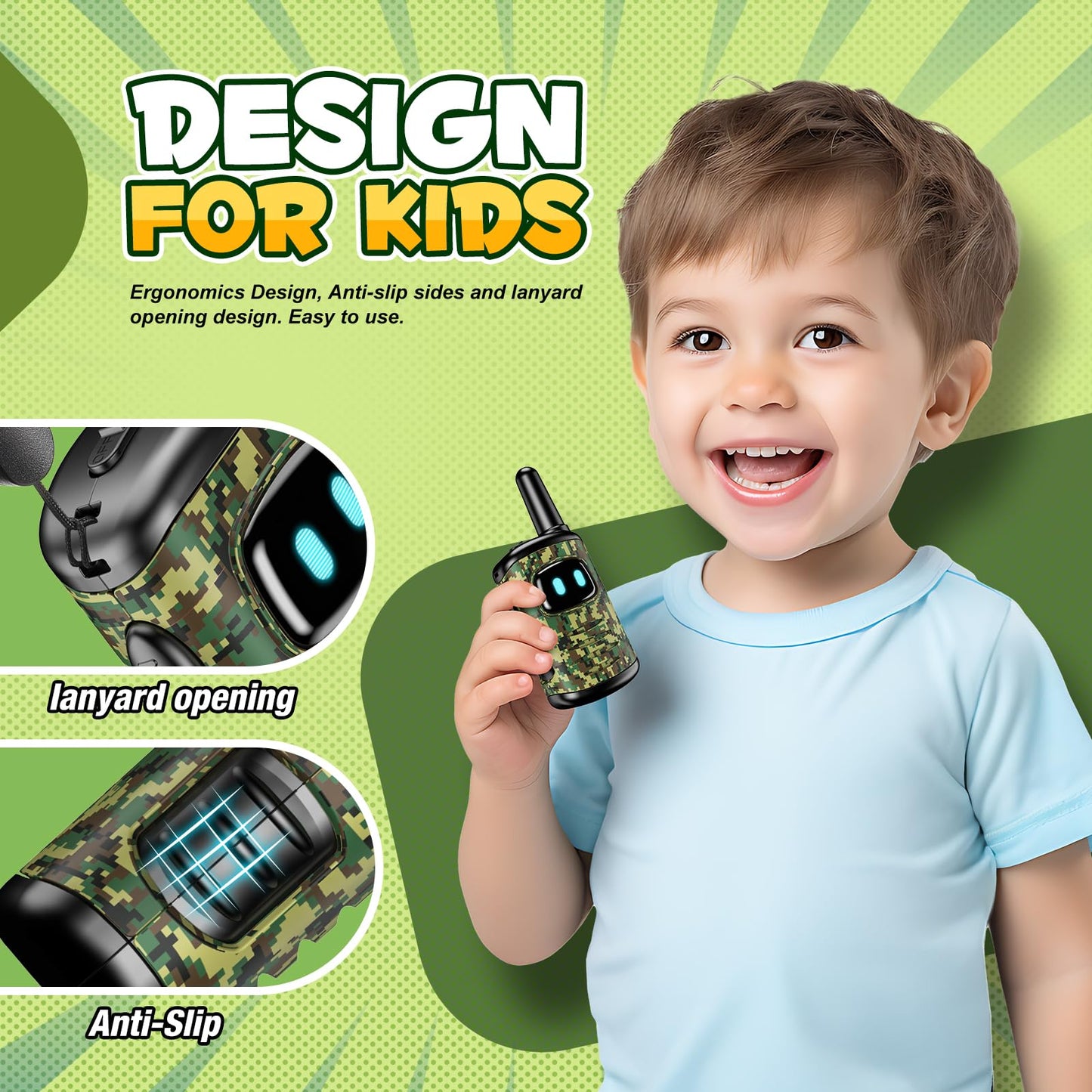 Toys for 3-8 Year Old Boys: comedyfun Mini Robots Walkies Talkies 2 Pack Easter Basket Essentials Stuffers Birthday Gifts for 3 4 5 6 7 8 Year Old Boys Toys Age 5 6 7 8 Adventure Game Hiking Camping