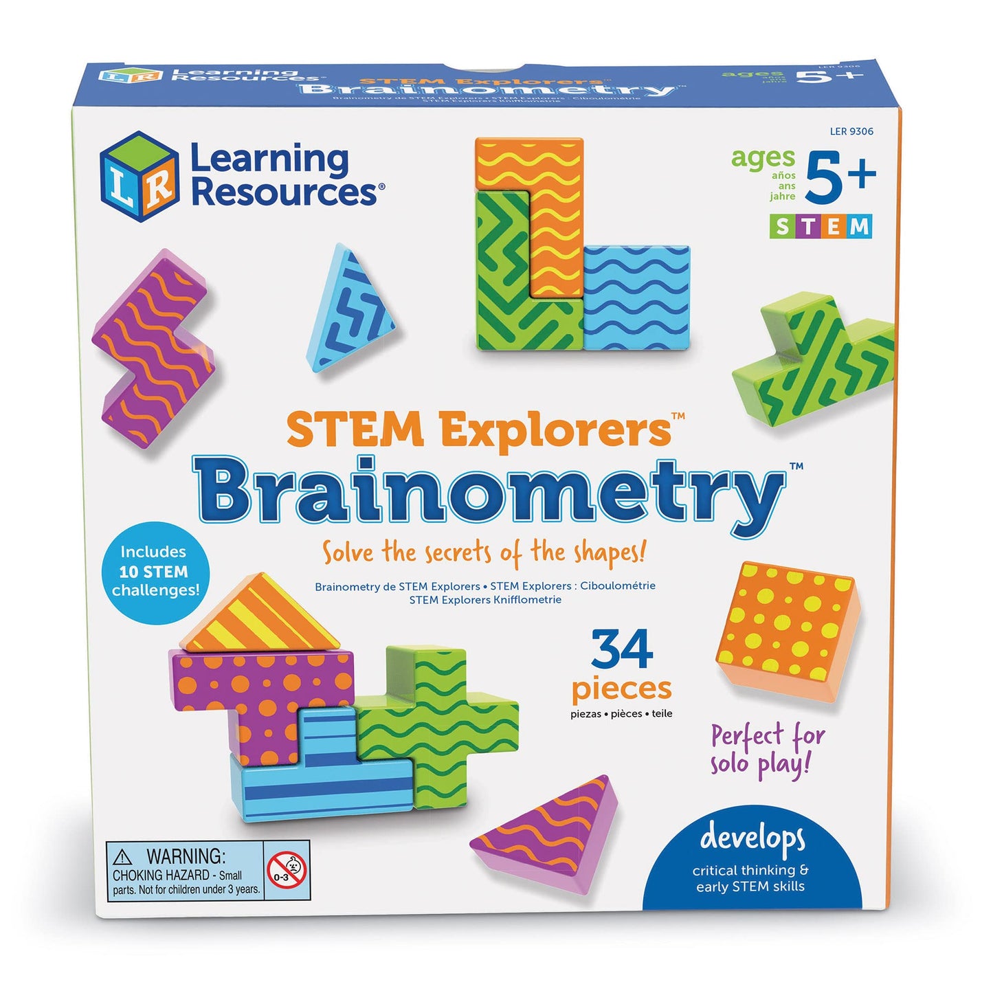 Learning Resources STEM Explorers Brainometry - 34 Pieces, Ages 5+ STEM Toys for Kids, Brain Teaser Toys and Games, Kindergarten Games,Back to School