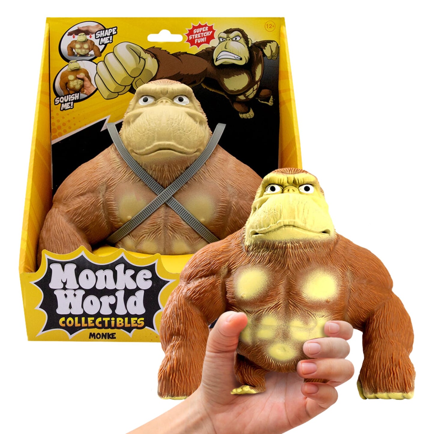 MonkeWorld Stretchy Monkey Toy Original Trending Squishies Fidget Toy Stuffed Monkey, Squishy Toys for Kids and Adults Animal Plushies (Original Monke)