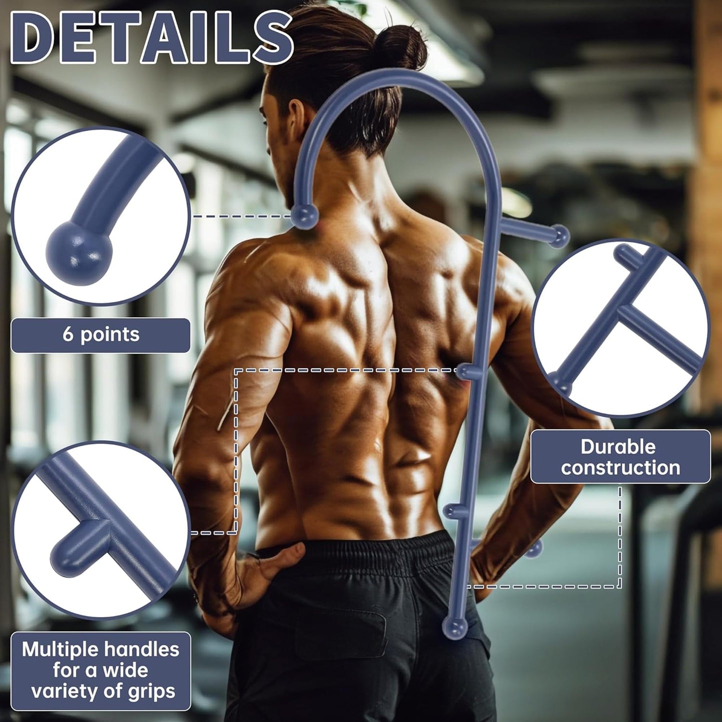 Blue Manual Massager Hook,Muscle Relax Point Tool Therapeutic,Muscle Release Tool Release Shoulders,Neck, Upper and Lower Back Pain Manually Physical Therapy Myofascial Release Deep Pain Relief