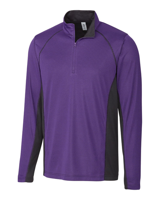 Clique Ice Pique Colorblock Mens Half Zip Tech Pullover, College Purple