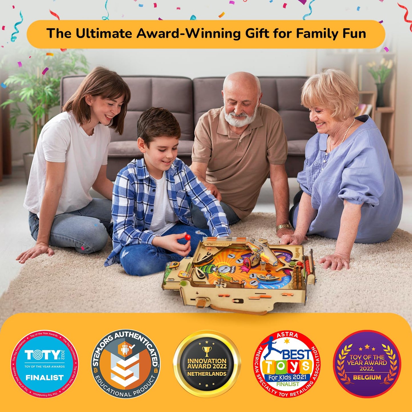 Smartivity DIY Pinball Machine Toy for Ages 8-99 Year Old | Award Winning Arcade Game | Birthday Gift Ideas for Kids & Adults | STEM Toy for Boys & Girls I Fun Family & Party Game