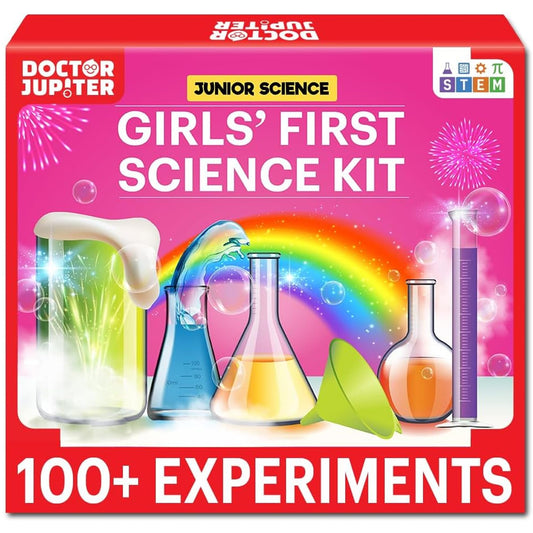 Doctor Jupiter Girls First Science Experiment Kit for Kids Ages 4-5-6-7-8| Birthday Gift Ideas for 4-8 Year Old Girls| STEM Learning & Educational Toys