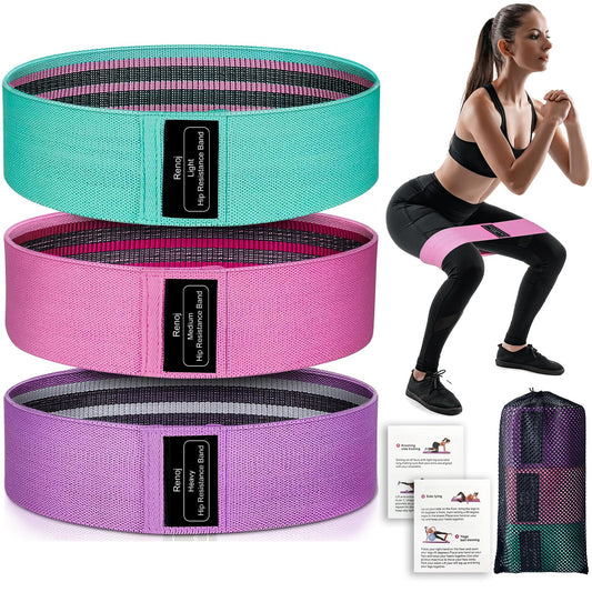 Renoj Resistance Bands, Exercise Workout Bands for Women and Men, 3 Set of Stretch Bands for Booty Legs for Yoga Starter, Pilates Flexbands