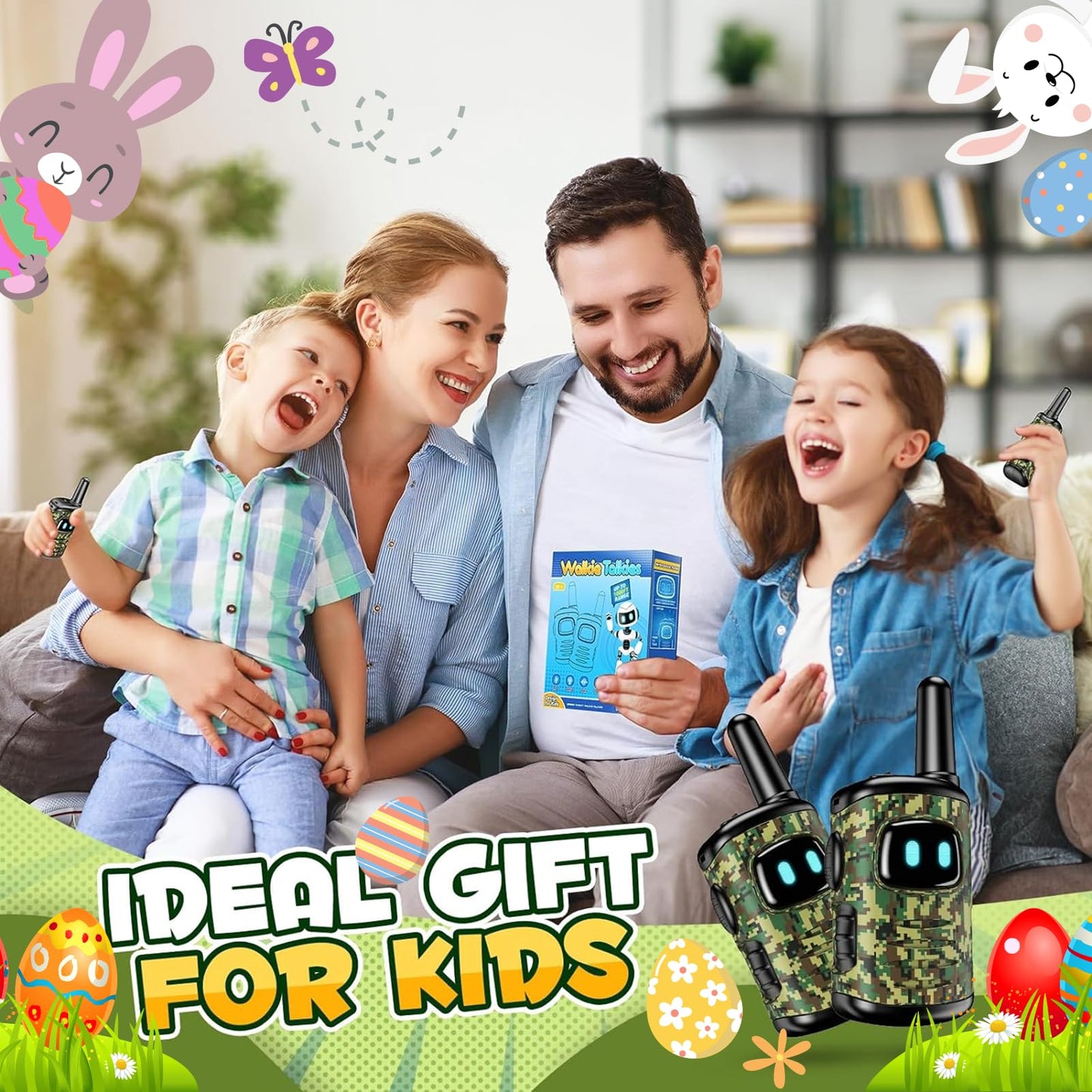 Toys for 3-8 Year Old Boys: comedyfun Mini Robots Walkies Talkies 2 Pack Easter Basket Essentials Stuffers Birthday Gifts for 3 4 5 6 7 8 Year Old Boys Toys Age 5 6 7 8 Adventure Game Hiking Camping