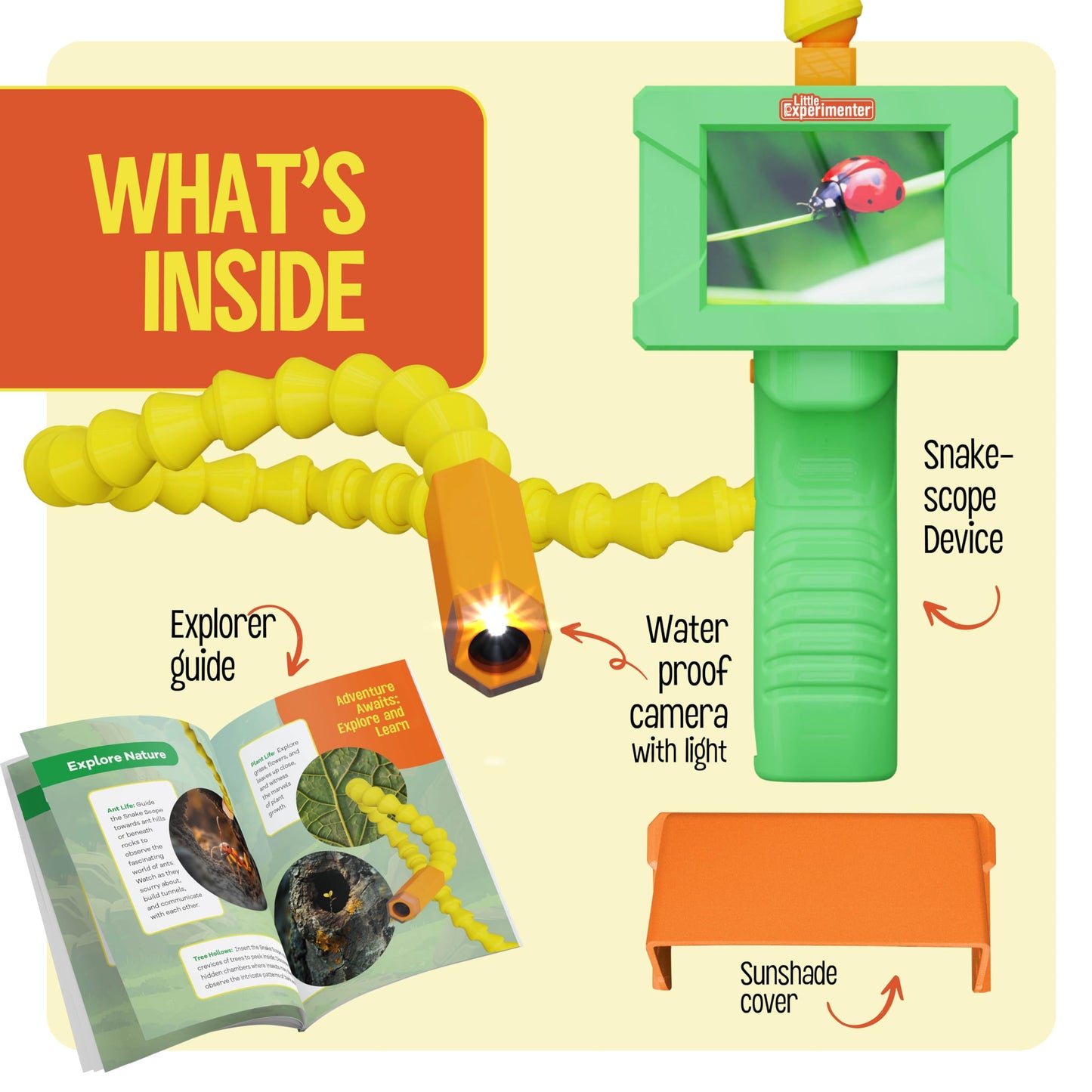 Borescope Snake Camera with Light for Kids, Unique, Educational STEM Toys, Easter Science Gifts for 5 Year Old Boy, Camping Nature Activities, Best Birthday Gift for Boys & Girls Ages 4 5 6 Years Old